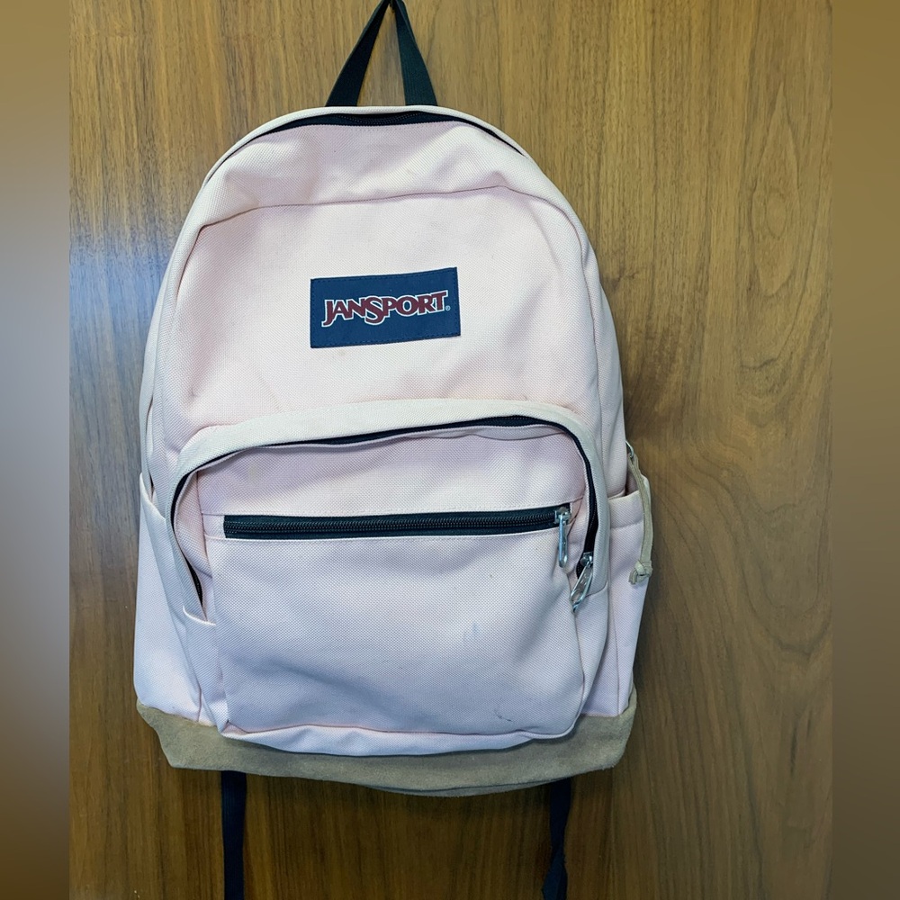 JanSport Light Pink Backpack with Tan Accents
